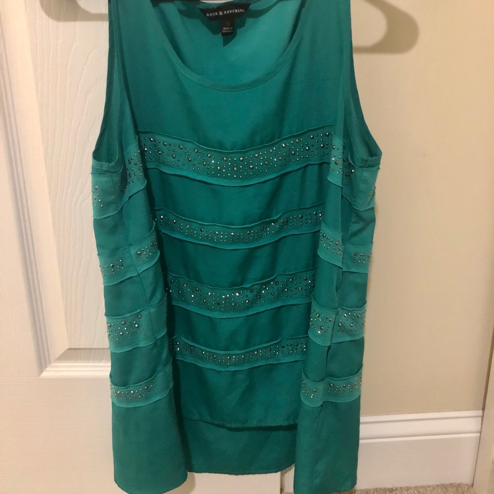 Rock & Republic Green Dress Top